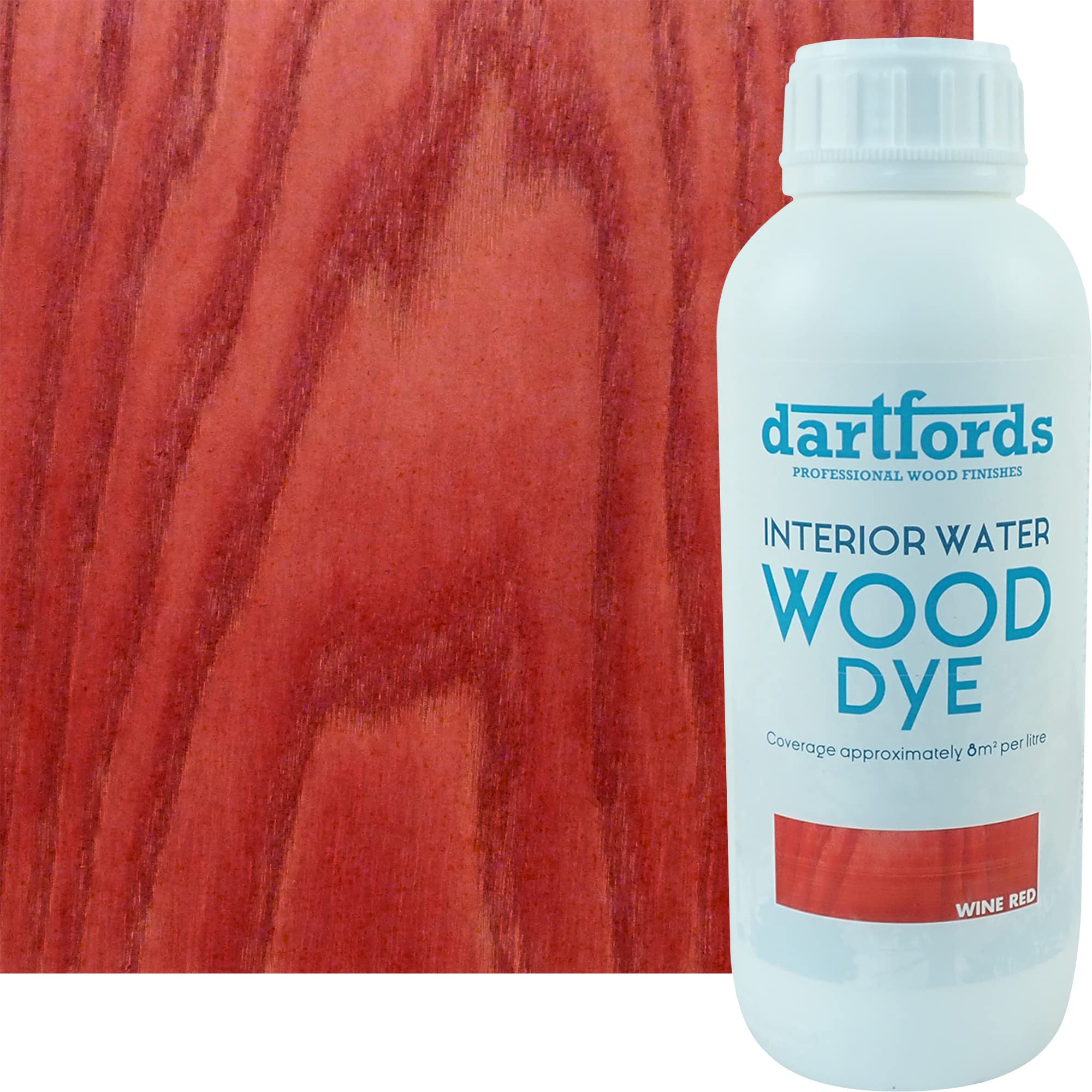 dartfords FS6196 Interior Water Based Wood Dye, Wine Red, 1 litre Bottle