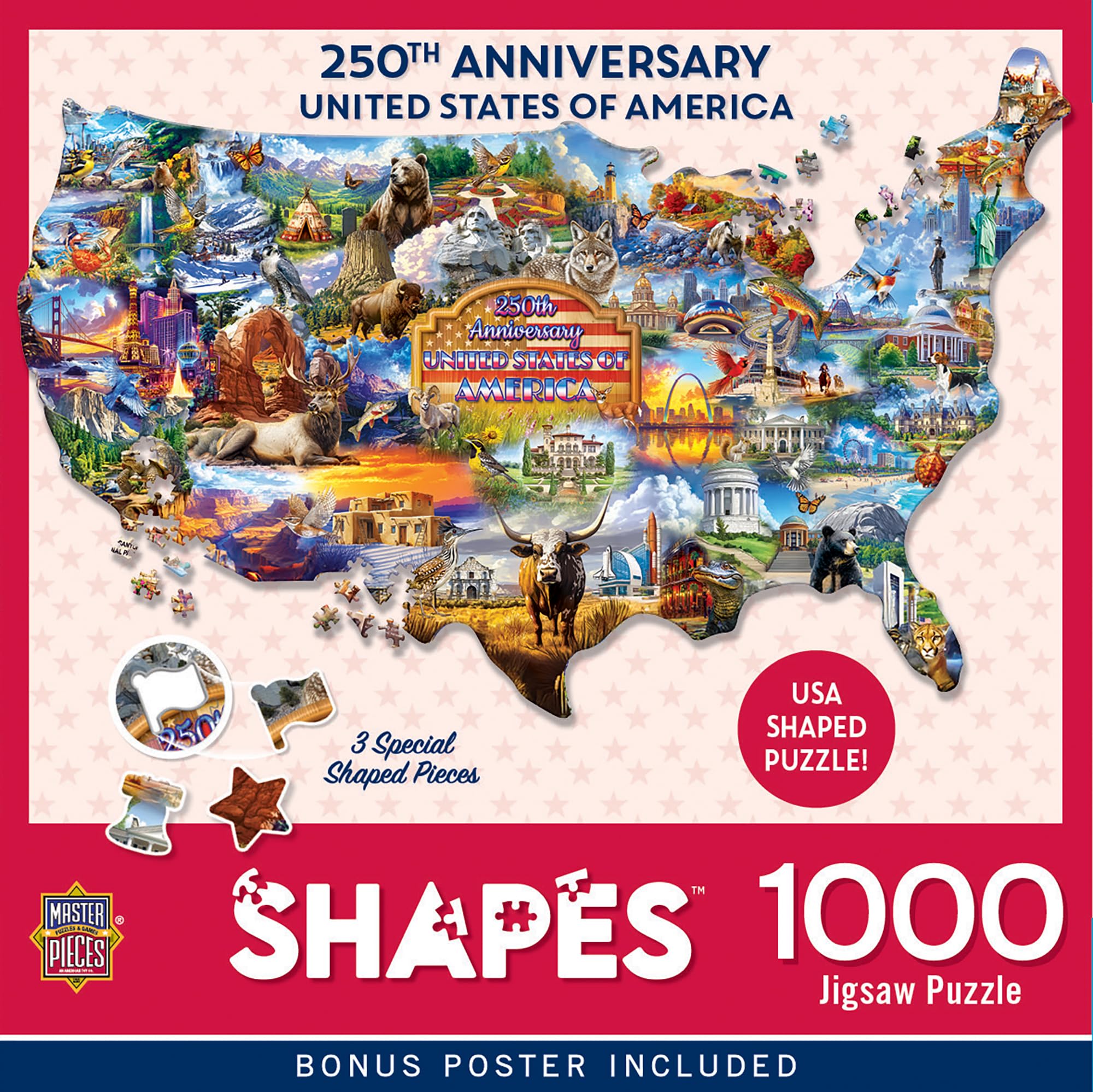 MasterPieces 1000 Piece Jigsaw Puzzle for Adults and Families - 250th Anniversary USA - 27"x 27"
