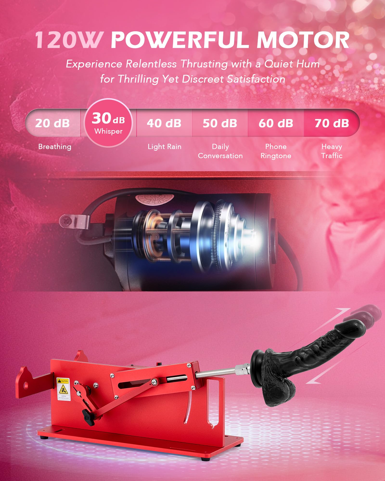 Y-NOT APP Controlled Automatic Thrusting Machine, Electric Dildo Machine with 14 Speeds & 6 Modes for Women Men Couples, Adjustable Adult Sex Toy with Attachments for Vaginal Anal Masturbation, Black: Red Remote Control