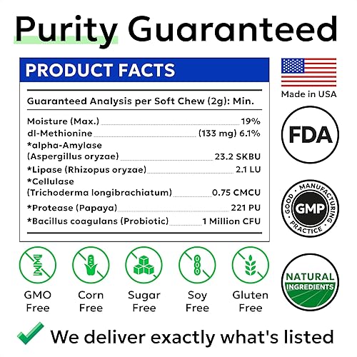 Miniatura 20 de Bark&Spark Vet Strength - Probióticos masticables para perros y enzimas digestivas para alergias con picazón en la piel, salud digestiva de perros