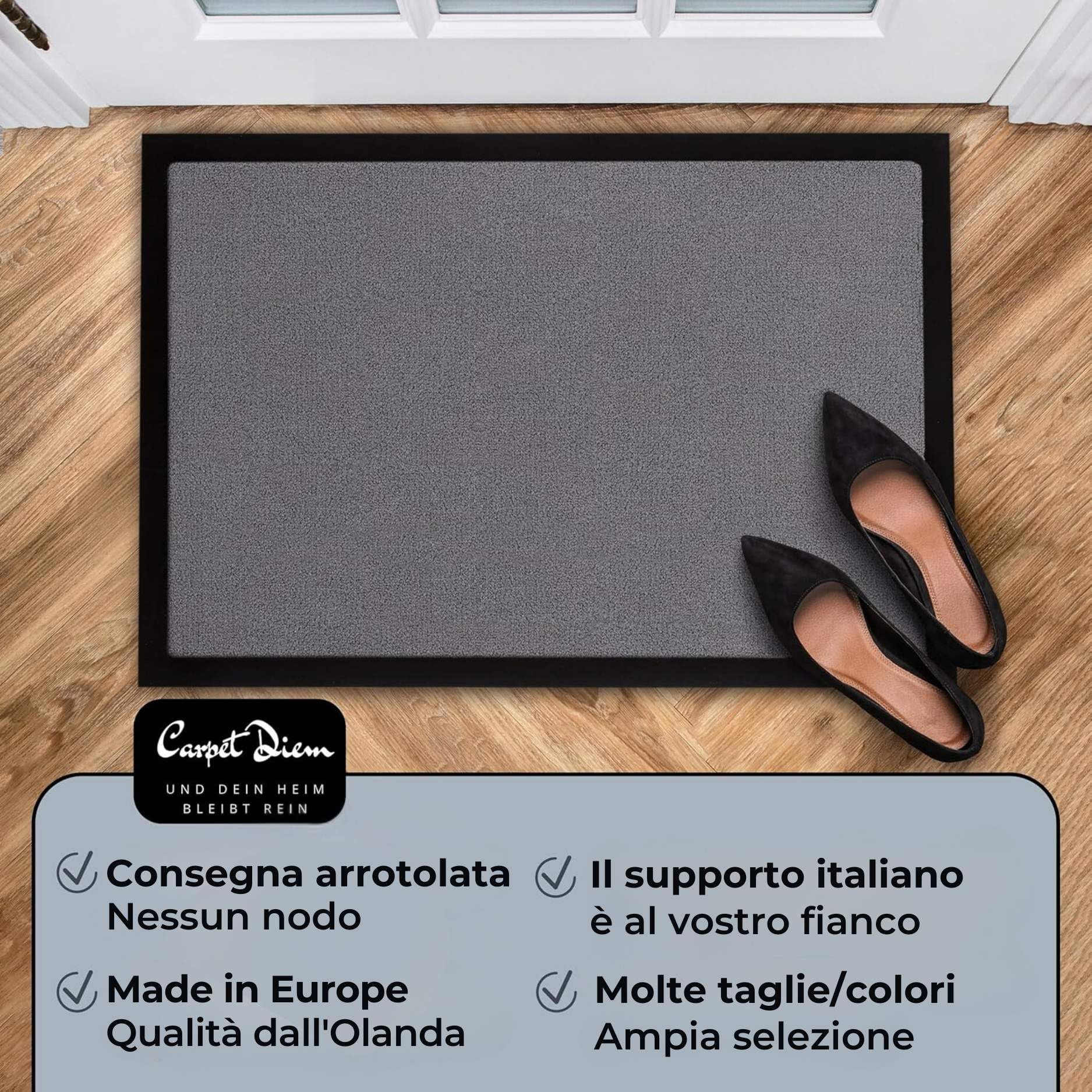 Zerbino Carpet Diem 60x90 Cm - Antisporco, Antiscivolo, Per Interno Ed Esterno, Colore Beige-Nero
