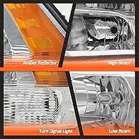 Vista 7 de Conjunto de faros delanteros para Dodge Ram 1500 2009-2018 Dodge Ram 2500/3500 2010-2018 carcasa cromada reflector ámbar doble estilo luz par