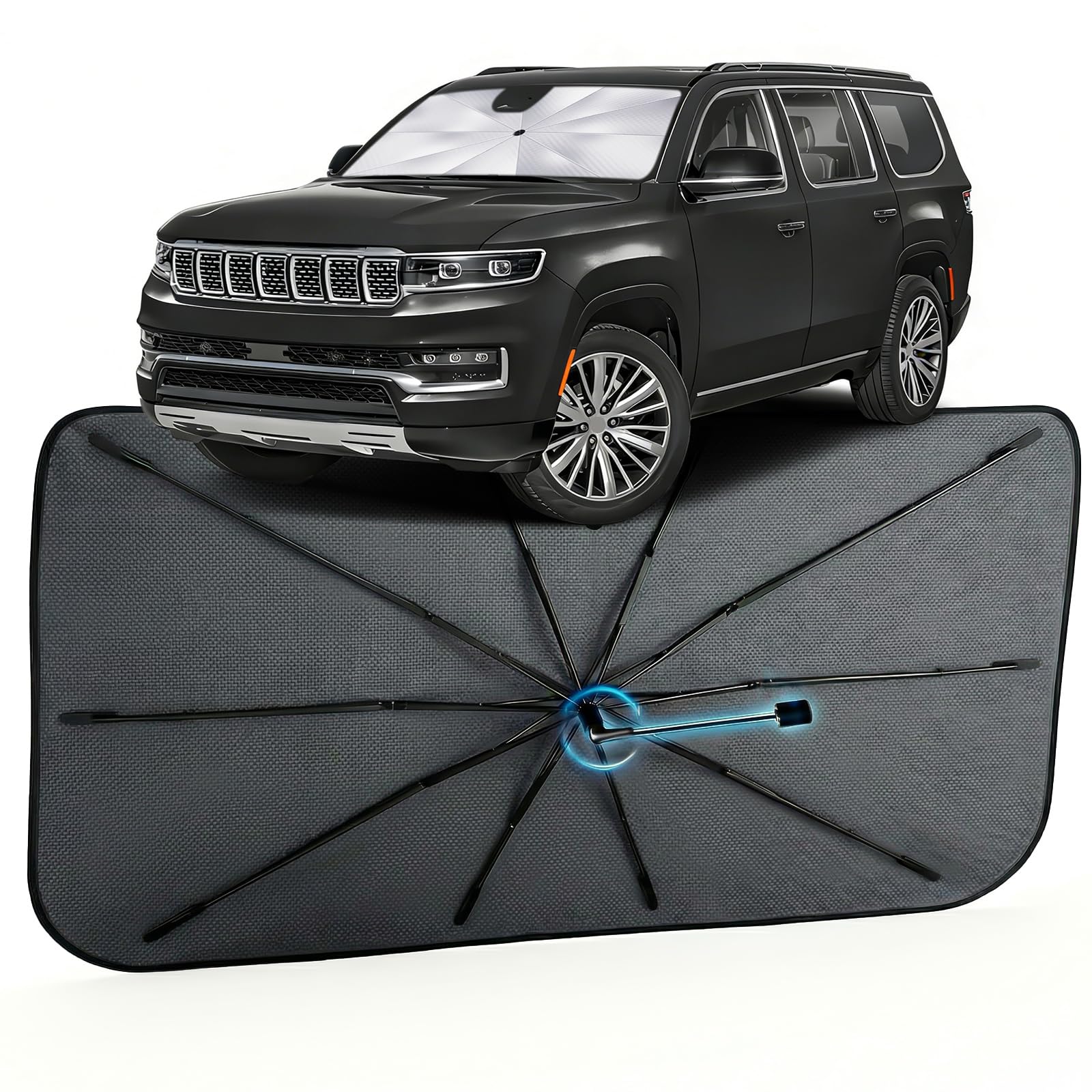 Car Windshield Sun Shade Umbrella for Jeep Grand Wagoneer 2022-2026