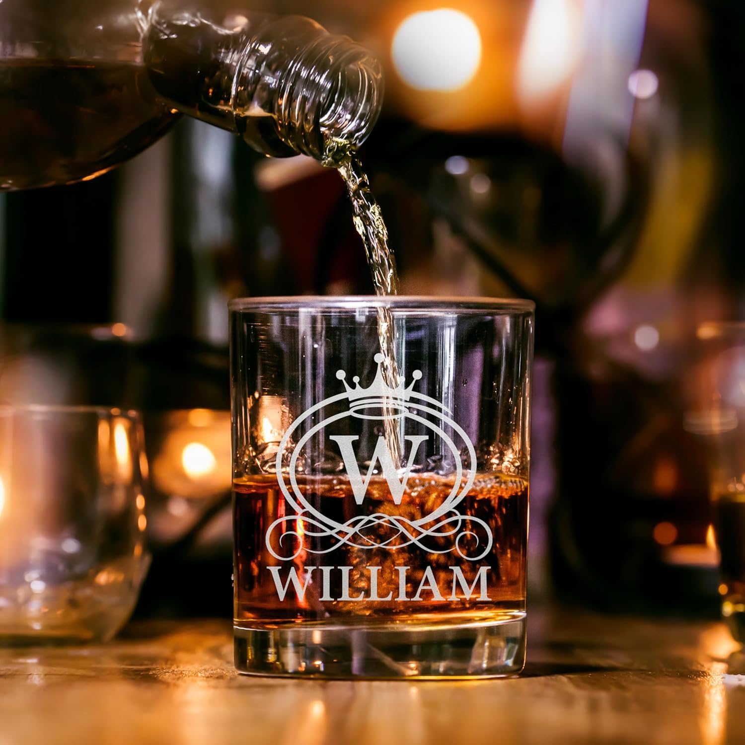 Personalized Whiskey Glasses w/Name & Initial, 5 Designs - 11 oz, Bourbon Monogrammed Rocks Glasses for Groomsman Gifts, Gifts for Best Man, Grommsmen Gift Ideas - Single - Image 7