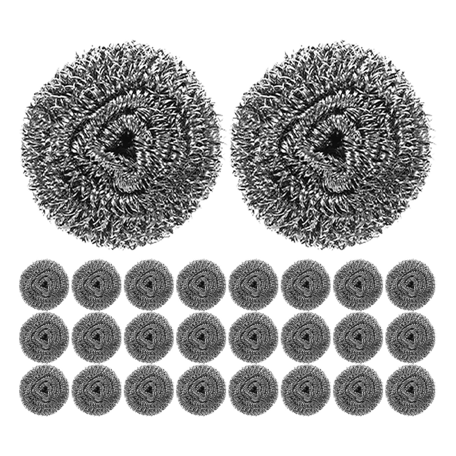50 Unidades Estropajos de Acero para Limpieza Profunda Resistentes y Duraderos de Unidades para Ollas Sartenes Utensilios y Superficies de Cocina para Eliminar Manchas Difíciles
