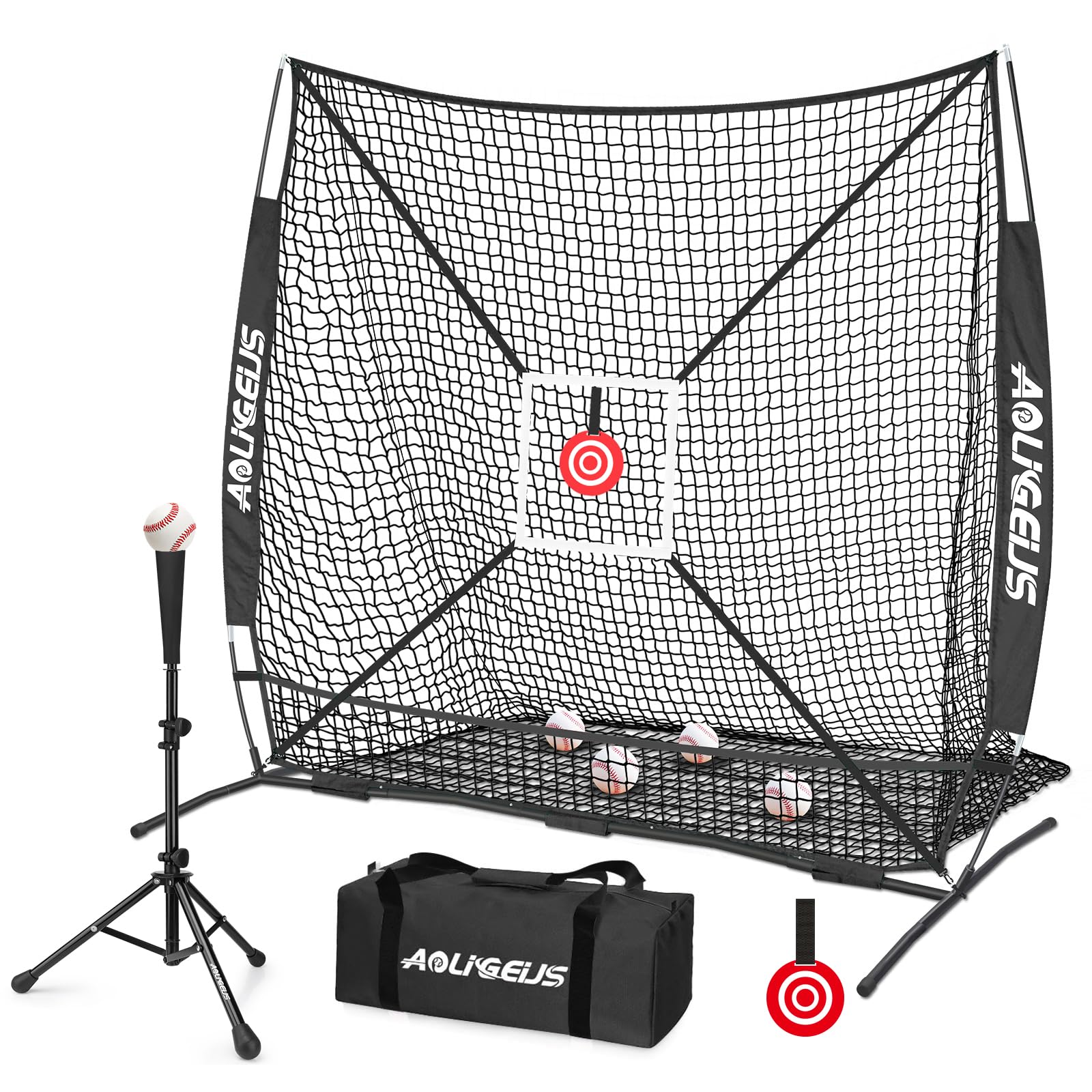 AOLIGEIJS 6x6 ft Baseball Softball Practice Net