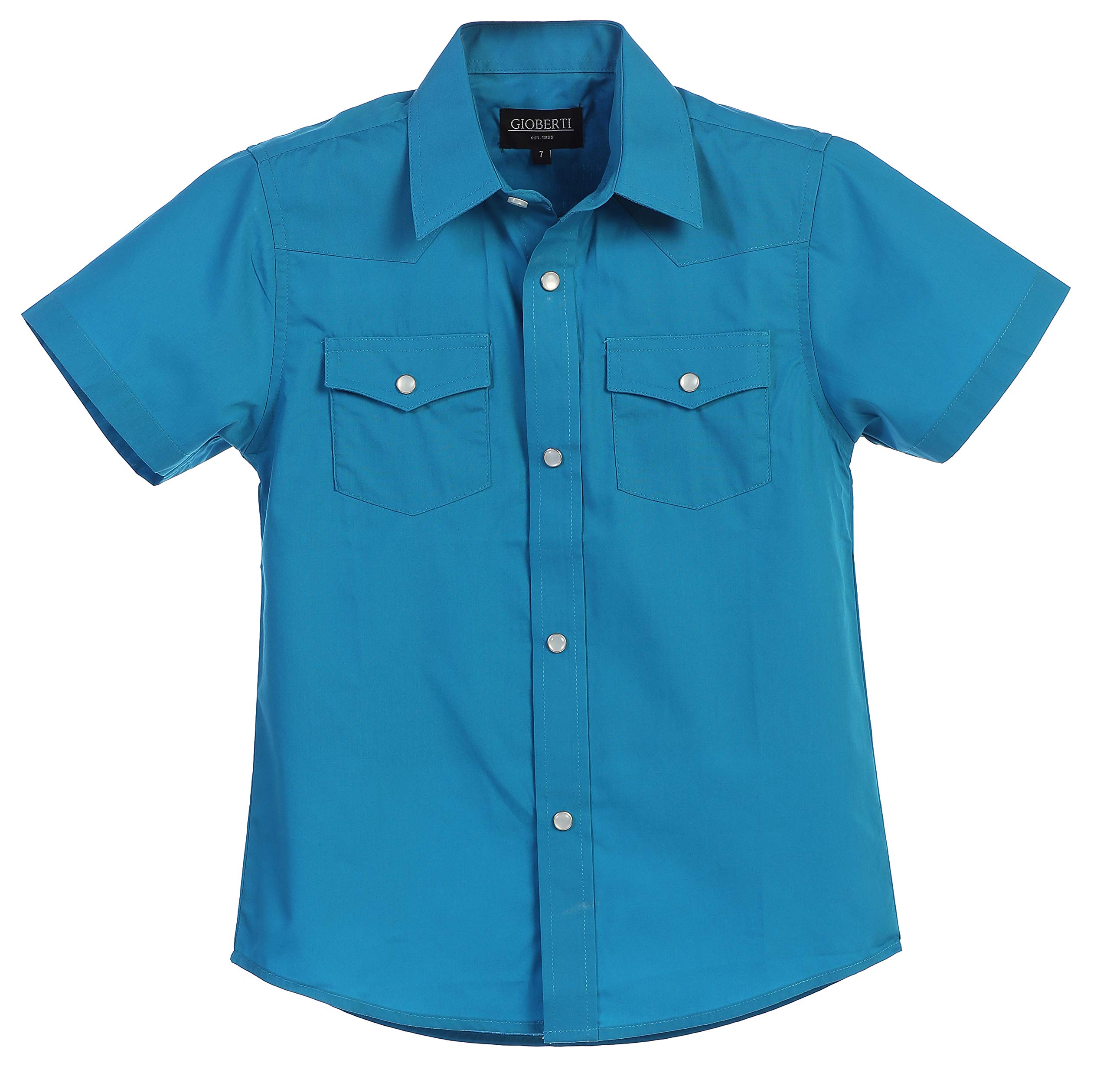 Gioberti Boys Solid Short Sleeve Western Shirt