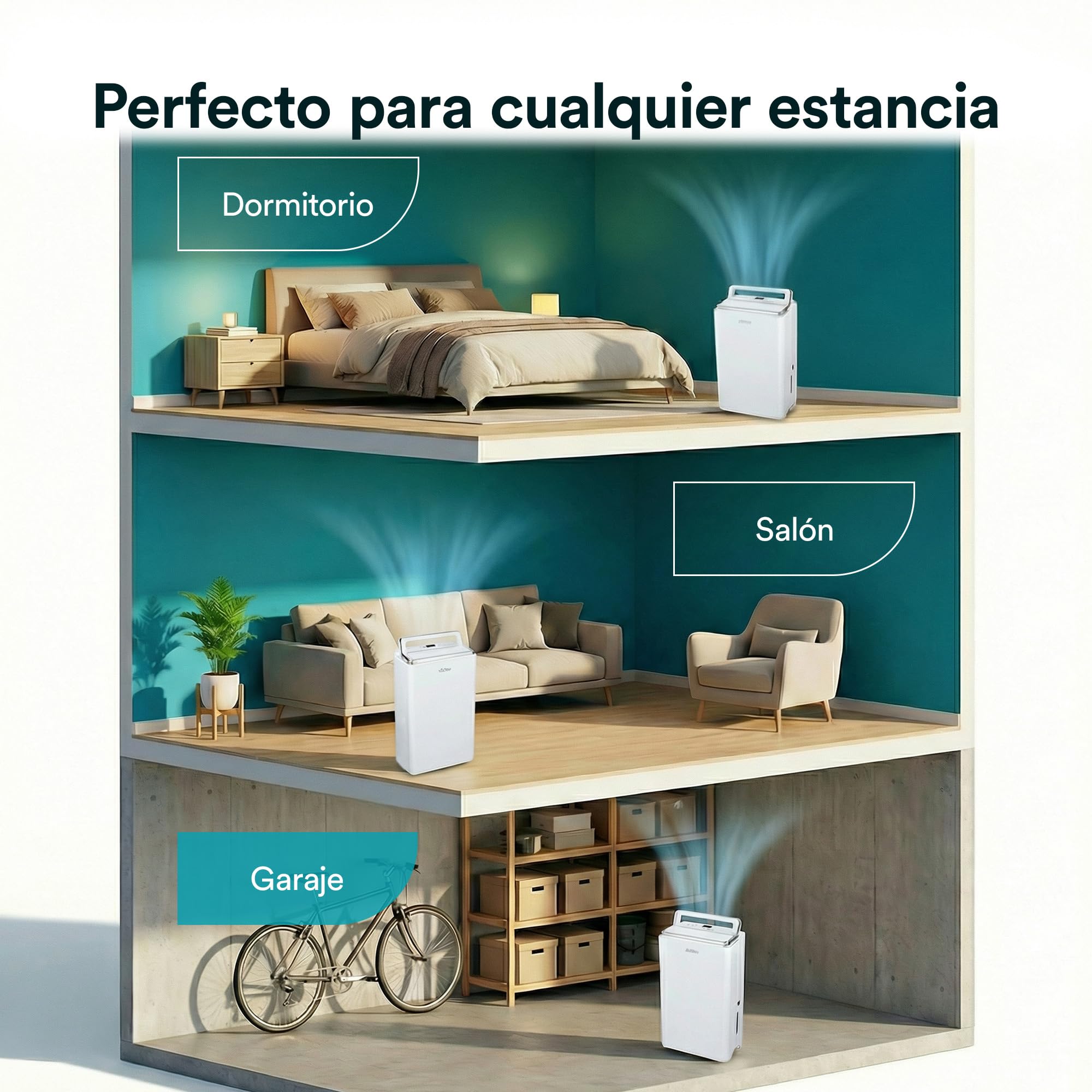 Daitsu Deshumidificador de Humedad 20L Silencioso | Modo Secado de Ropa
