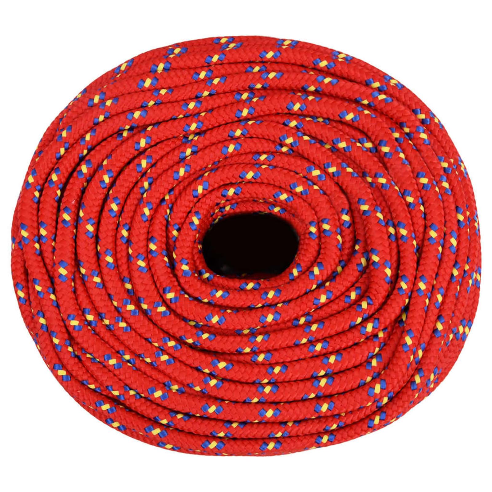 Cuerda de Barco de Polipropileno 8mm x 25m, Resistente a la Intemperie, Alta Resistencia a la Rotura de 420kg, Ideal para Navegación, Camping y Uso Marino - Color Rojo