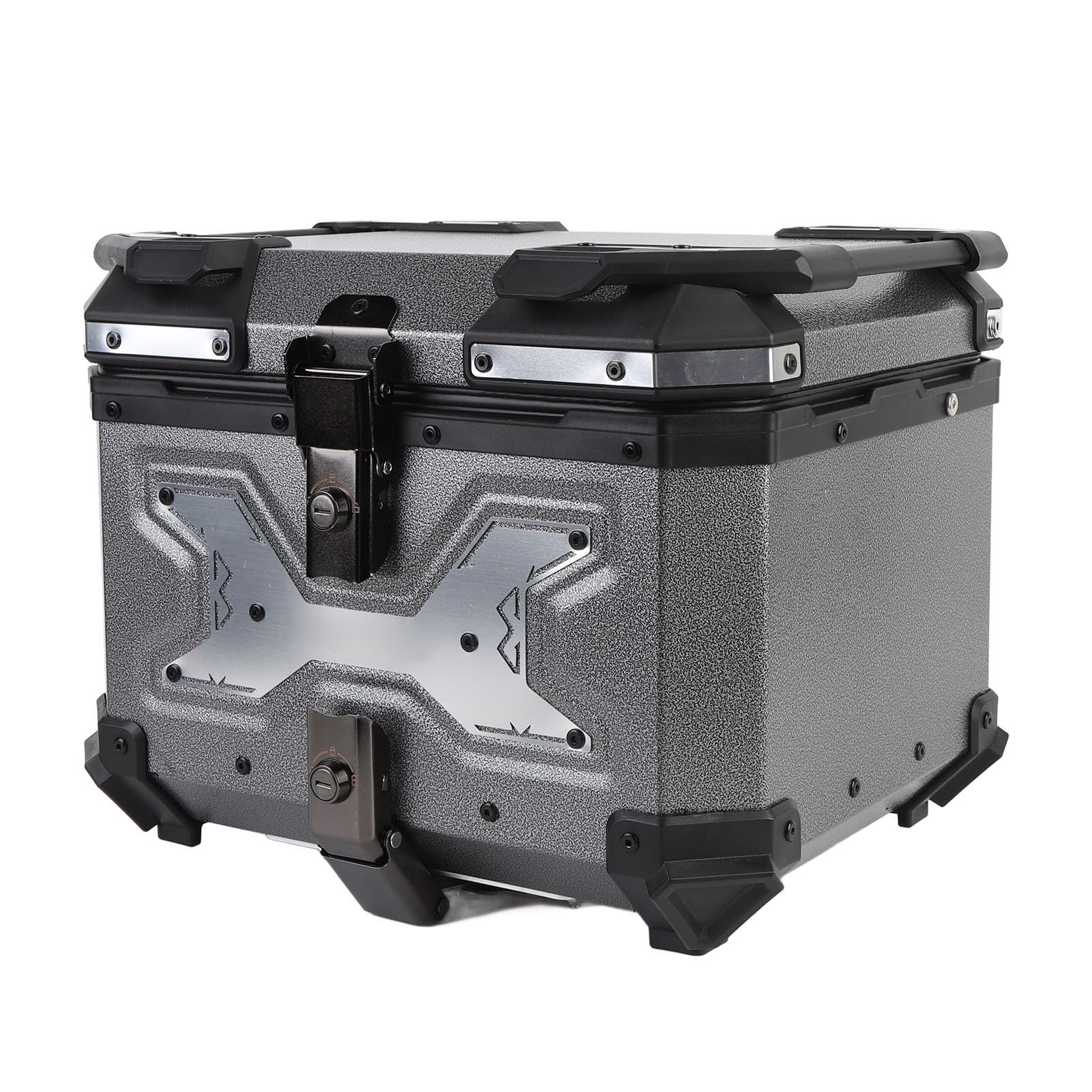 Baúl para Motocicleta de 45 L, Aleación de Aluminio, Liberación Rápida, Bloqueo de Doble Llave, Almacenamiento Forrado, Resistente Al Agua con Soporte de Montaje Universal para
