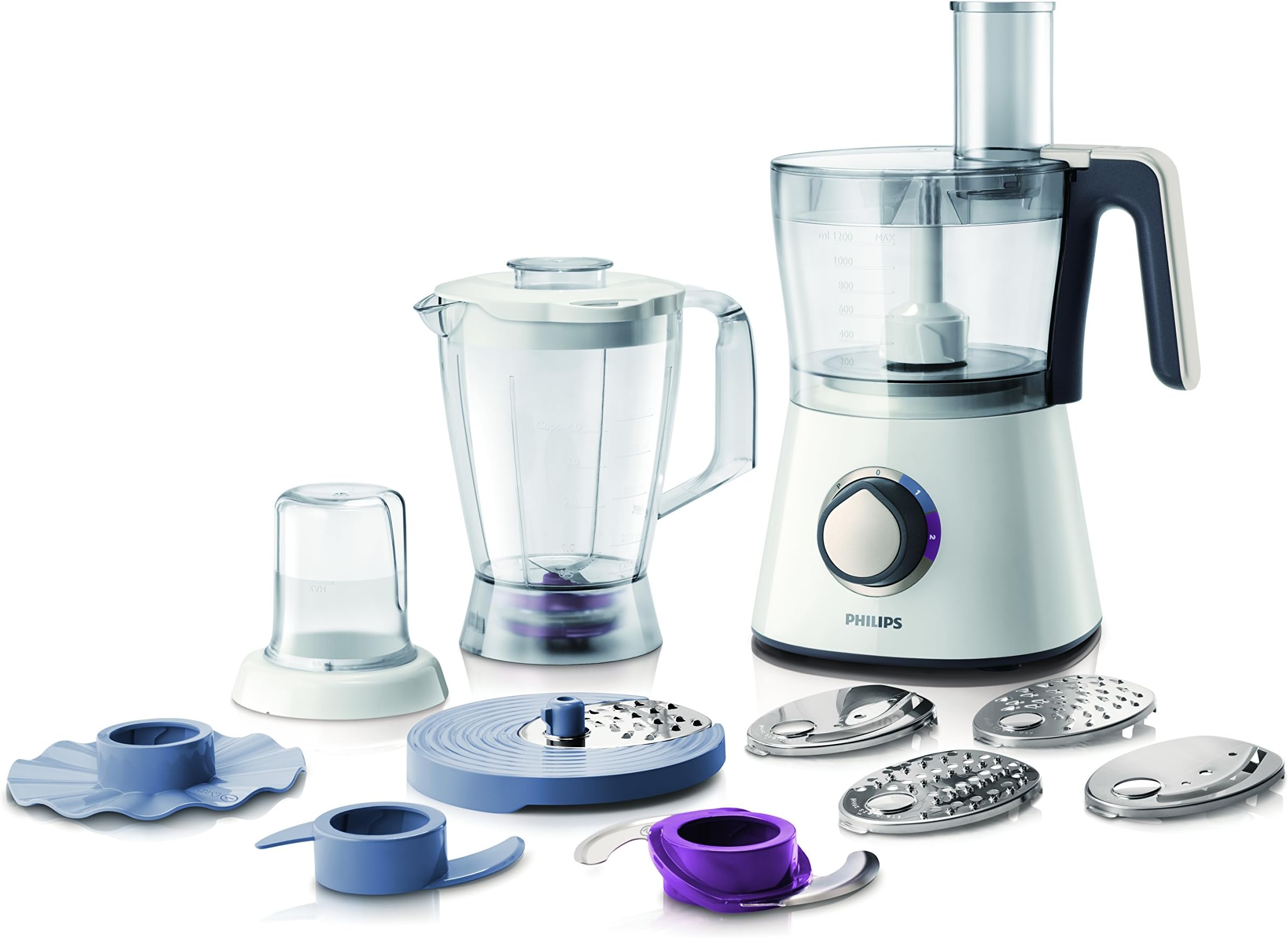 Philips 750 W Kitchen Food Processor HR7761/01 with Accessories for + 28 Functions [Energy Class A]