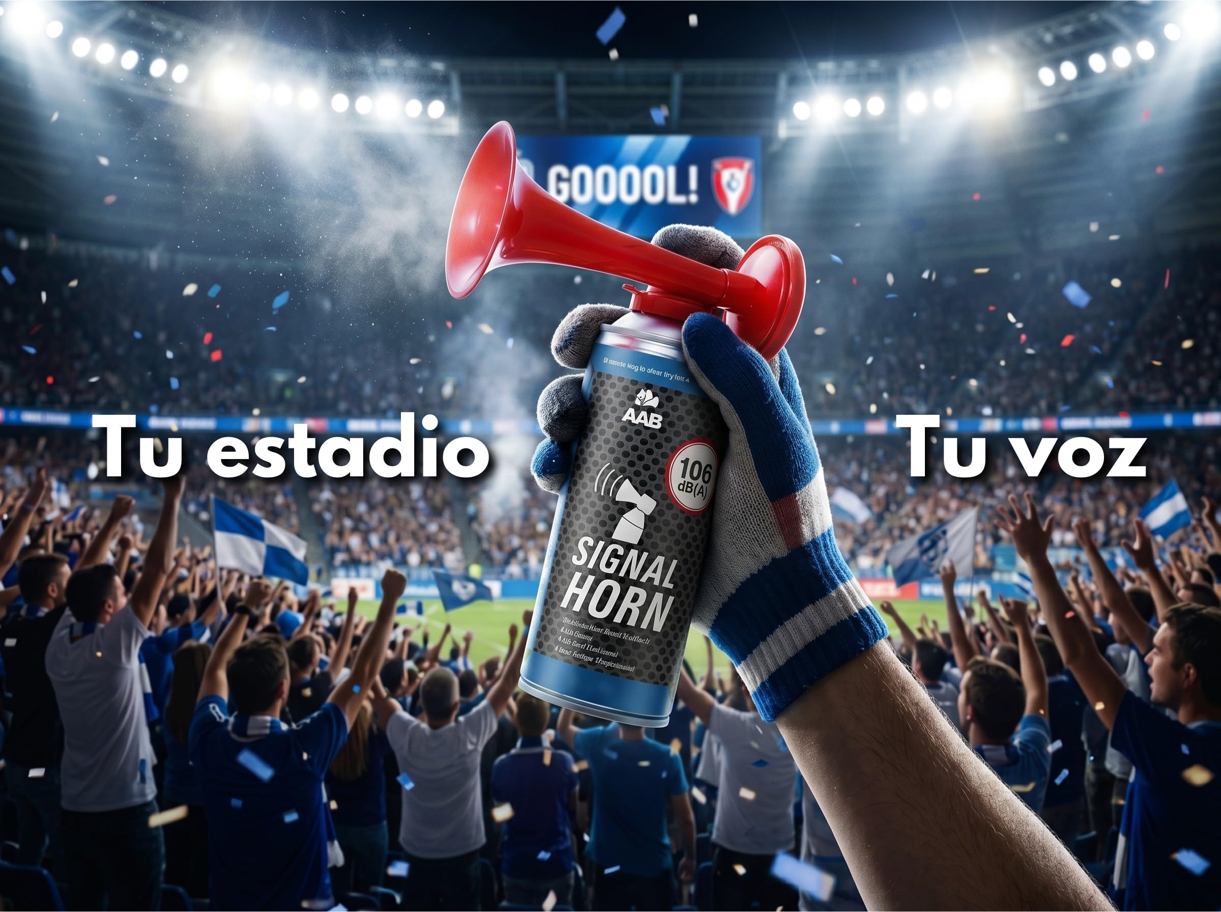 3x AABCOOLING Signal Horn 106 dB(A) - Trompeta Futbol Hasta 120 Señales Cortas, Fanfarria Muy Fuerte, Bocina de Aire Comprimido, Bicicleta Segunda Mano, Car Horn, Bocina Portatil, Bocina Spray