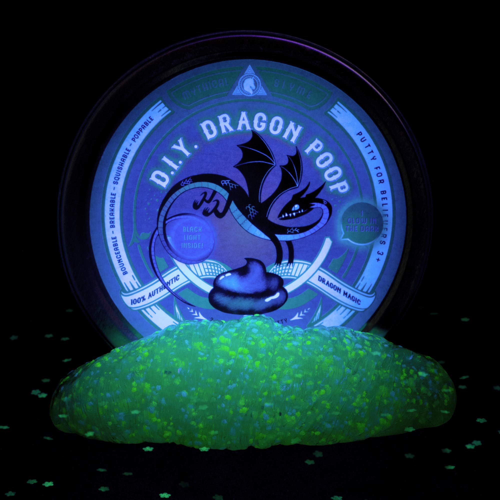 Mythical Slyme DIY Dragon Poop Putty - Glow in the Dark Glitter Slime for Kids