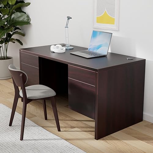 Miniatura 2 de HON 10573NN Serie 10500 - Carcasa de escritorio con pedestal doble de 60 x 30 x 29-1/2 pulgadas, caoba