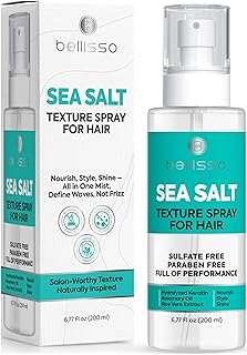 Sea Salt Spray - Dry Hair Texture for Women and Men - Products for Volume for Fine, Wavy and Curly Hair - Thickening, Texturizing and Light Volumizing Effect - Alcohol Free Formula - Travel Size
