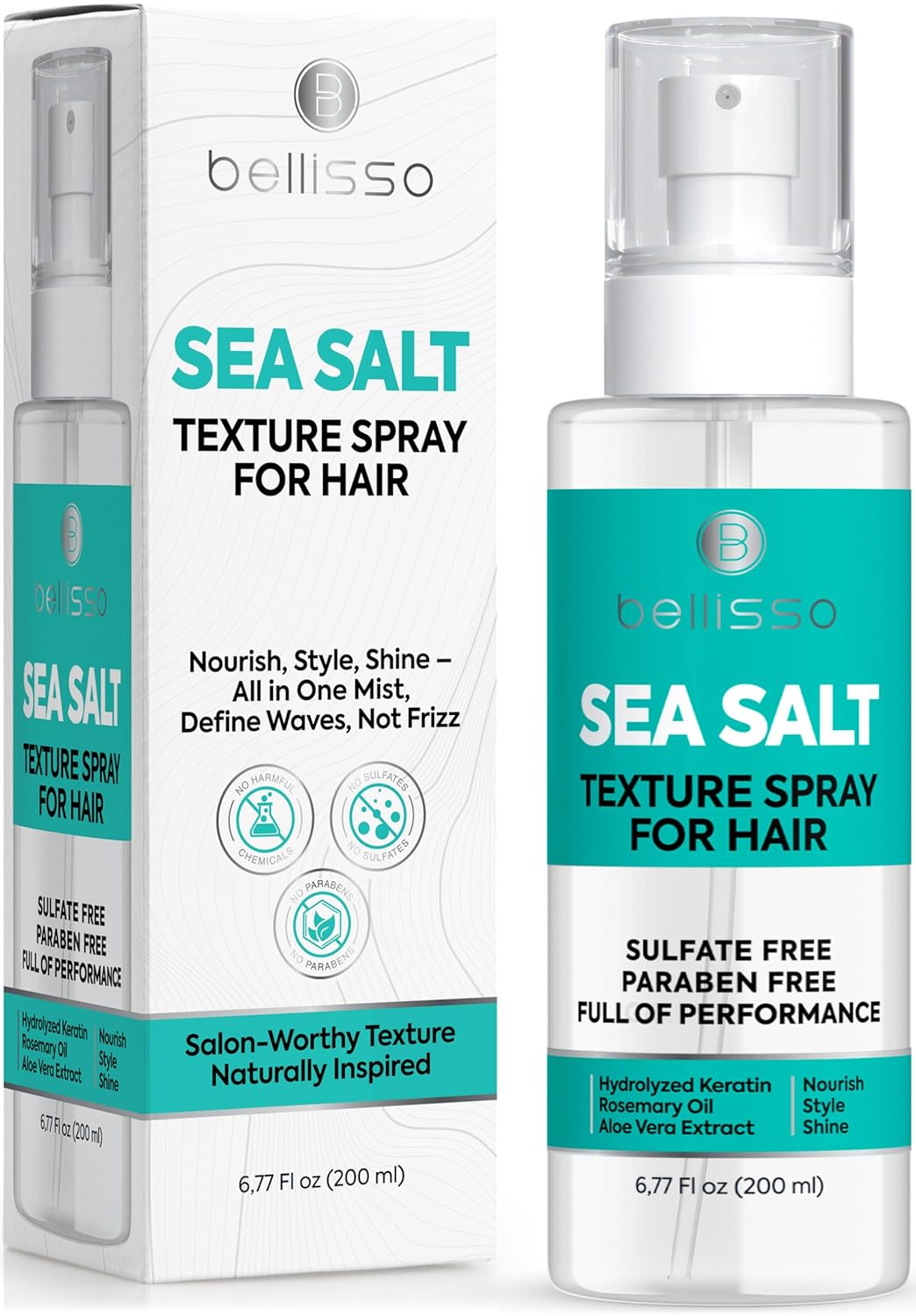 Sea Salt Spray - Dry Hair Texture for Women and Men - Products for Volume for Fine Wavy