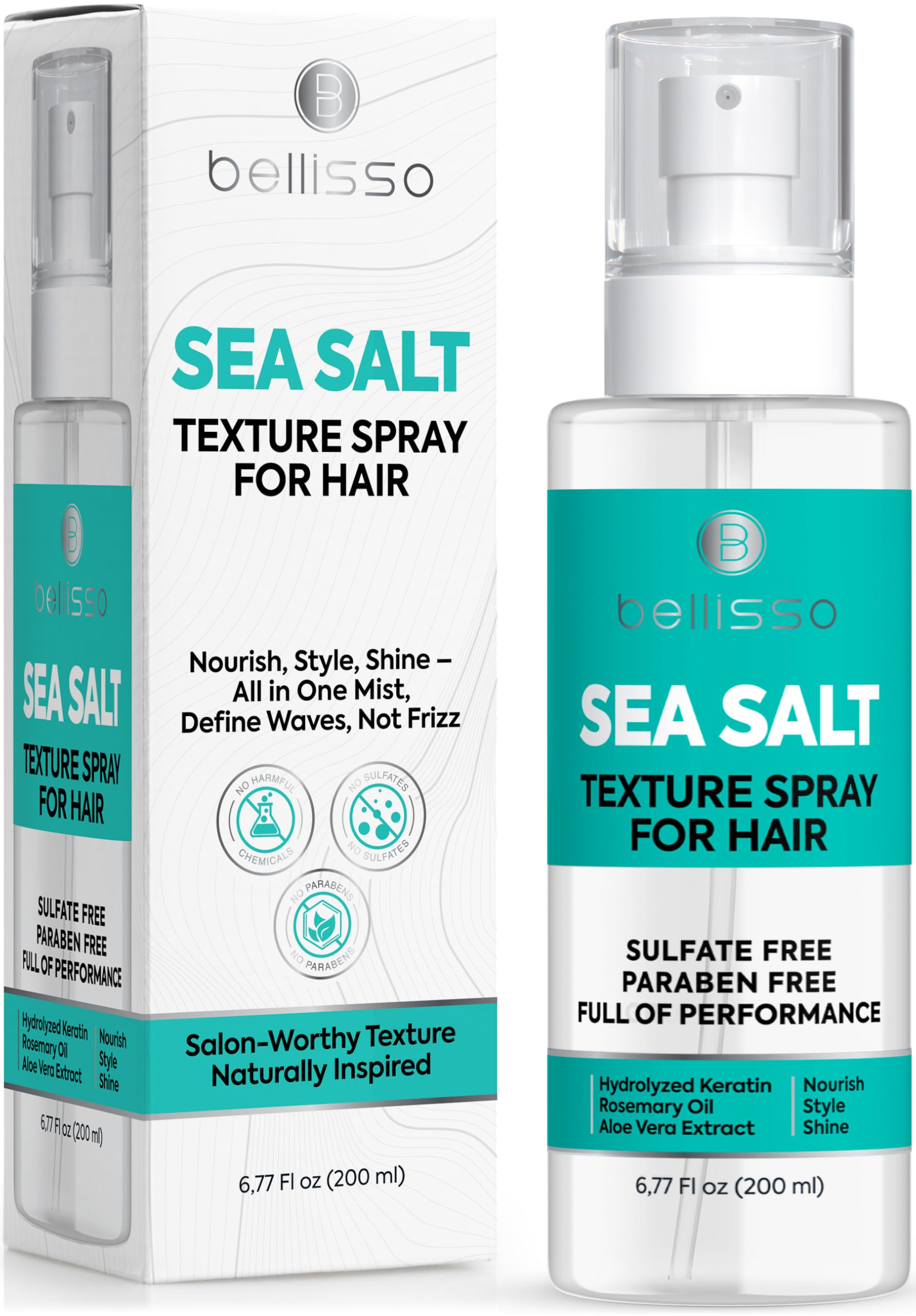 Sea Salt Spray - Dry Hair Texture for Women and Men - Products for Volume for Fine Wavy