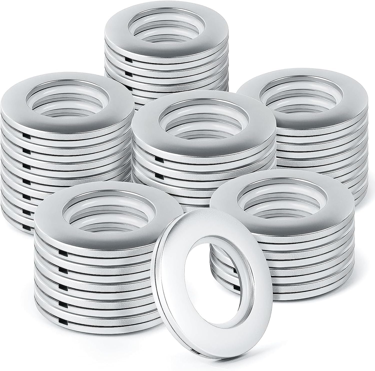 Curtain Grommet Kit,76 PCS Silver Curtain Rings,40mm Curtain Grommets