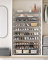 Vista 3 de Songmics ULSR10G organizador de 10 estantes para zapatos, 50 pares, tela no tejida, gabinete organizador en torre