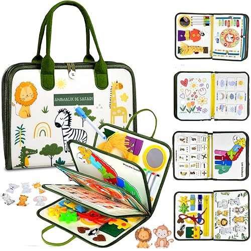 Française Busy Board Jouet Montessori 3 Ans, 8 in 1