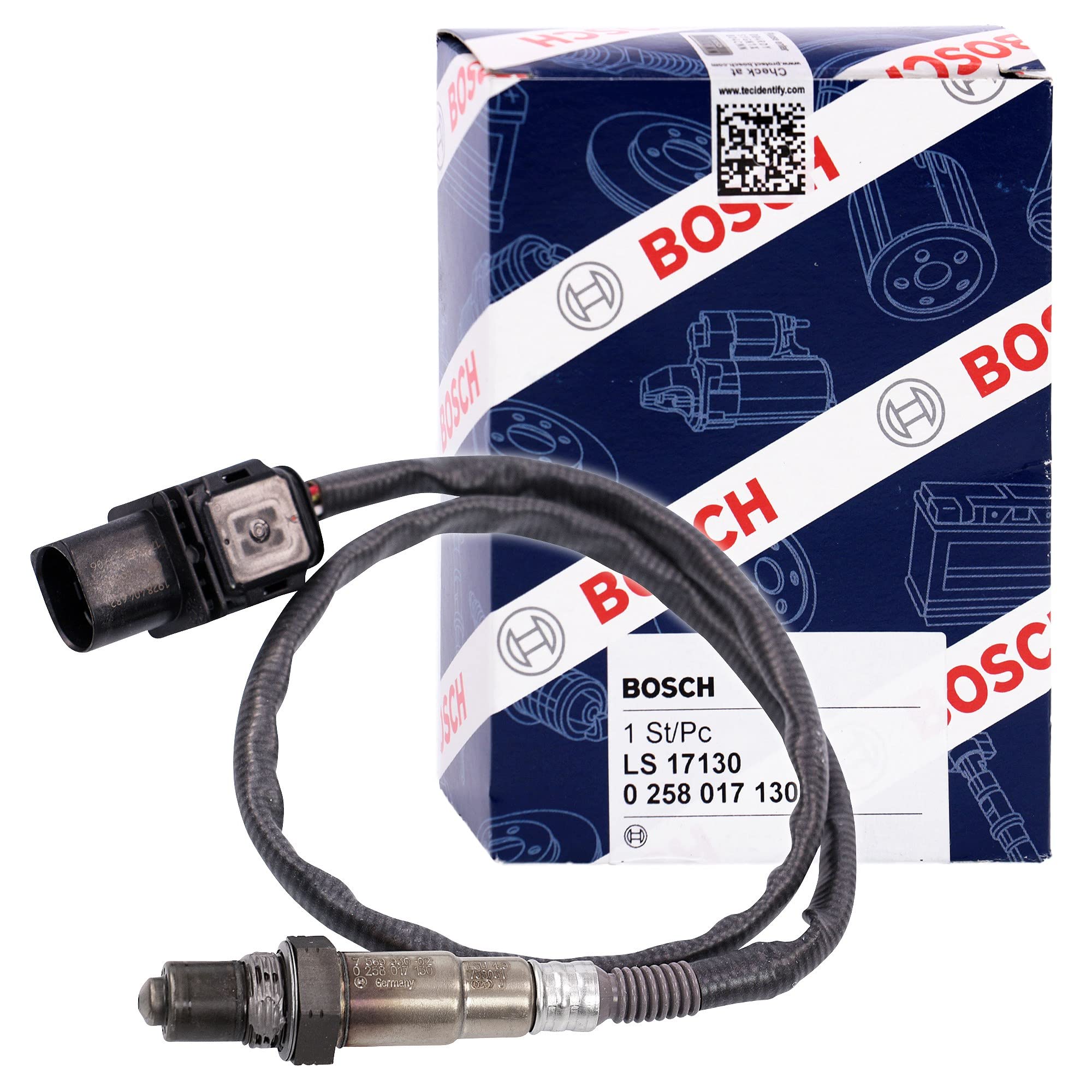 Bosch 0258017130 - Lambdasonde mit fahrzeugspezifischem Stecker