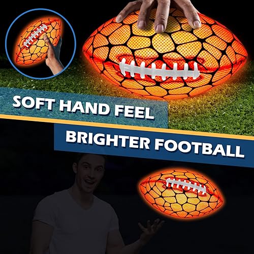 Miniatura 5 de Jasonwell Fútbol que brilla en la oscuridad, juguete de fútbol con luz de agarre fuerte, pelotas deportivas al aire libre para niños, adolescentes,