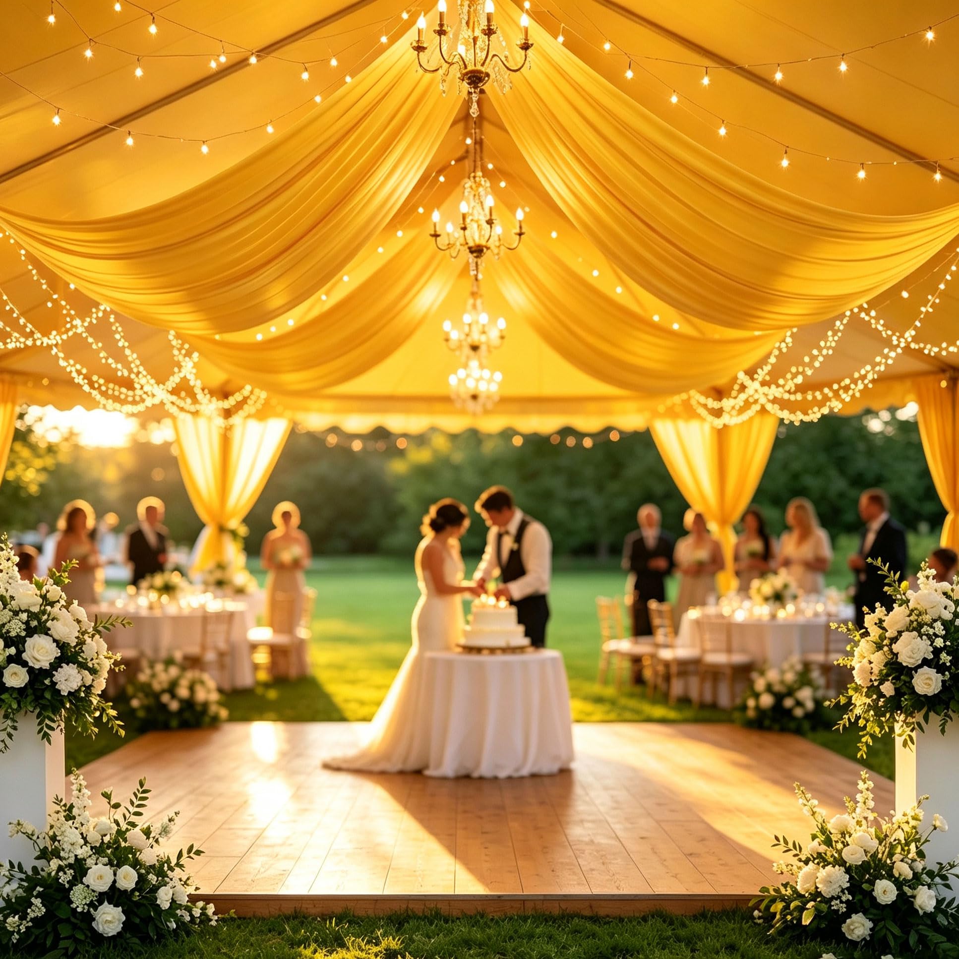 2 Paneles de Paño para Techo 150x600cm para Bodas y Fiestas
