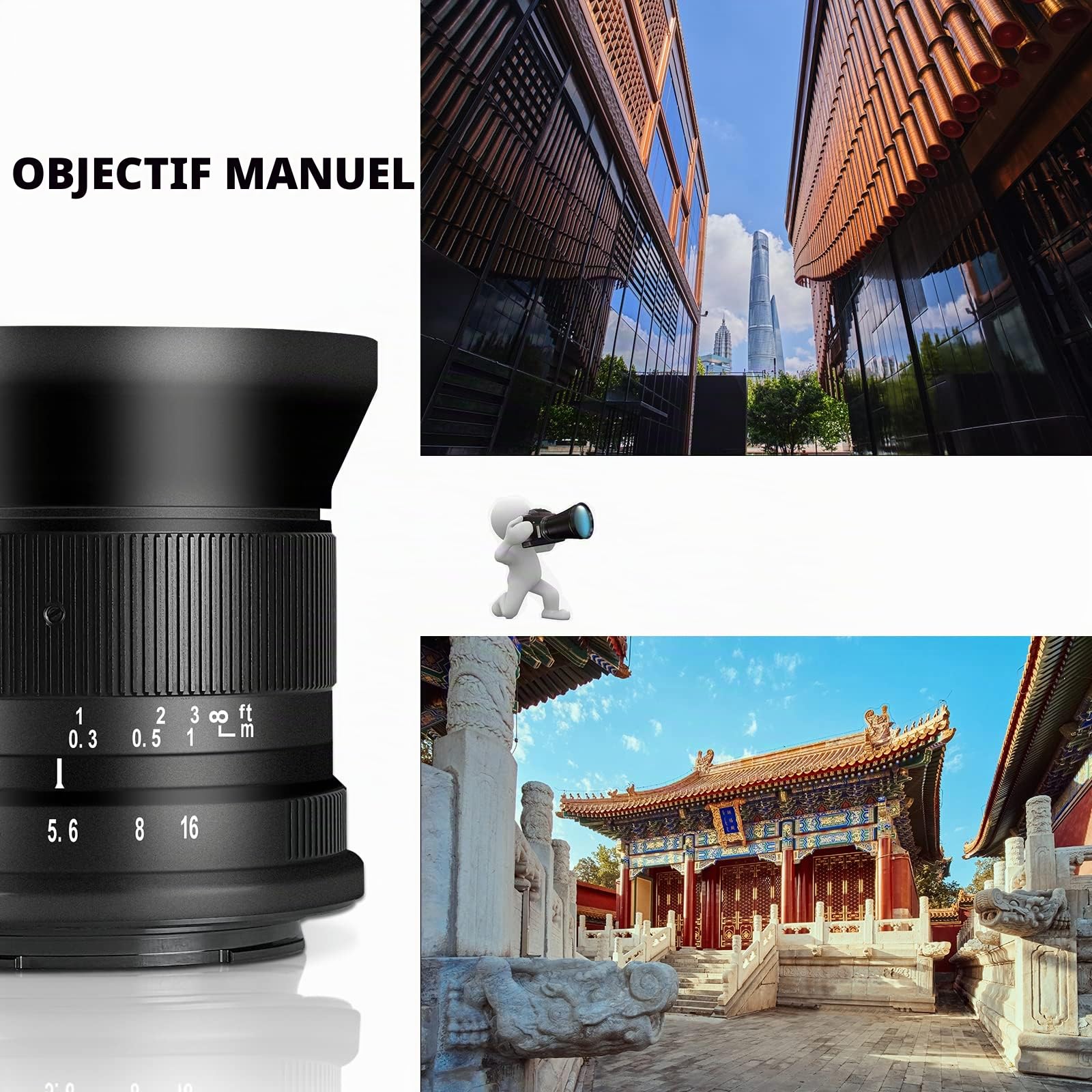 7Artisans Objectif 12 mm F2.8 Mark Ⅱ Ultra Grand Angle APS-C Mise au point manuelle Compatible avec les appareils photo sans miroir Olympus et Panasonic MFT M4/3