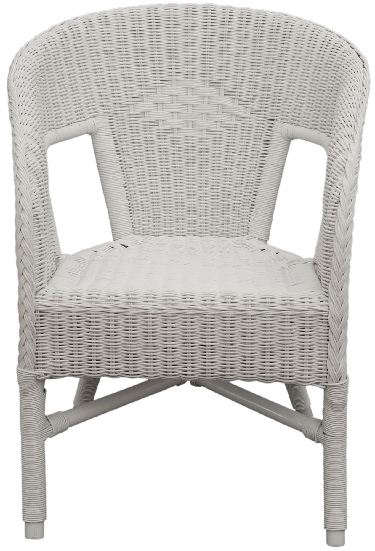 Rattan-Sessel/Stapelsessel Bella in der Farbe Weiss, aus Natur-Rattan Korbsessel Flechtsessel
