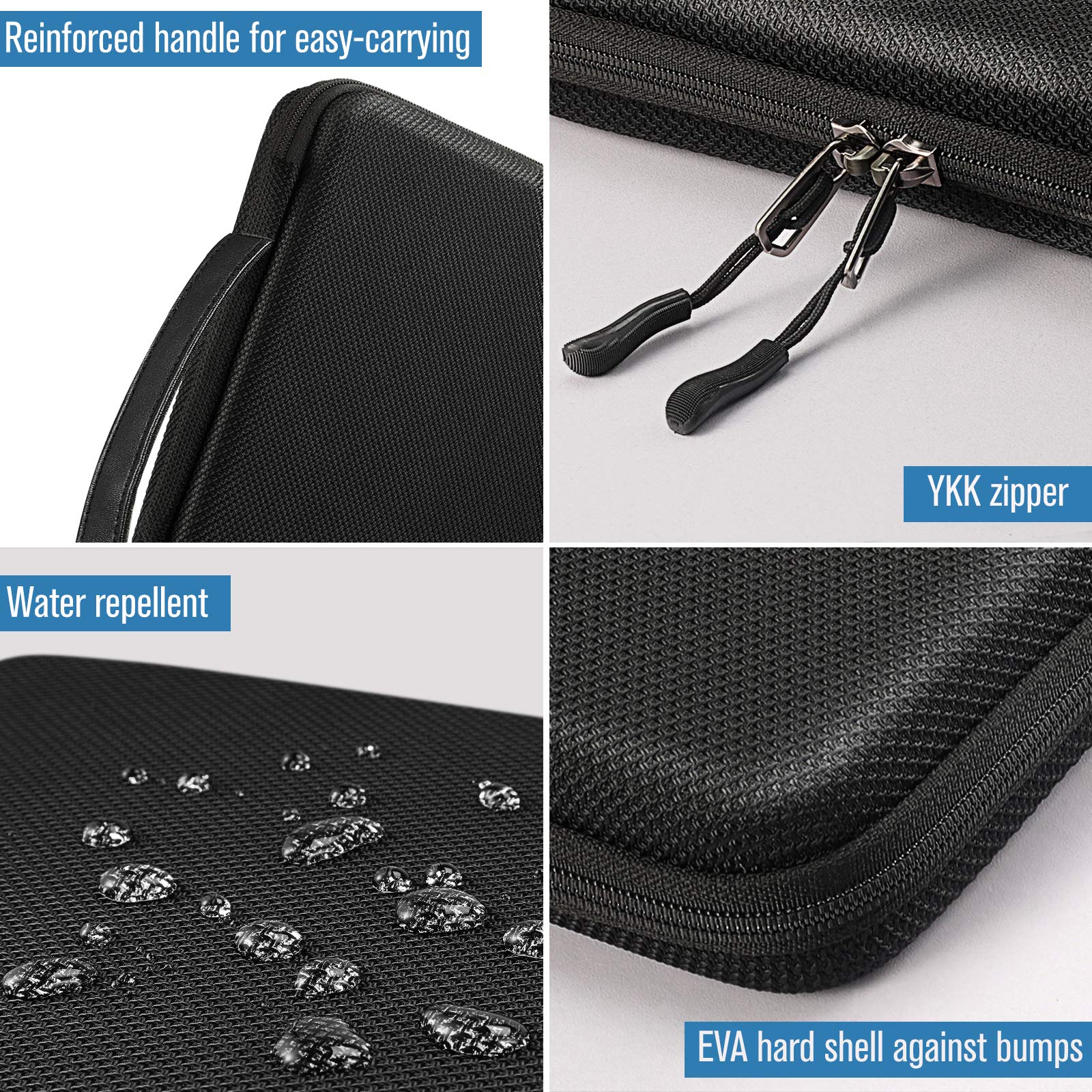 FINPAC Etui na tablet do 13 cali iPad Air M4/M3/M2 2026, 13" iPad Pro M5 M4 2025, 12,9" iPad Pro, 13" Surface Laptop, 12" Surface Pro, twarde etui z organizerem na kable, koncentratorem USB i rysikiem