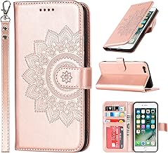 ELTEKER Coque pour iPhone SE 2022/SE 2020/8/7, Etui Portefeuille en Cuir PU avec Fentes pour Cartes, Fermeture Magnétique, Protection Housse - Rose