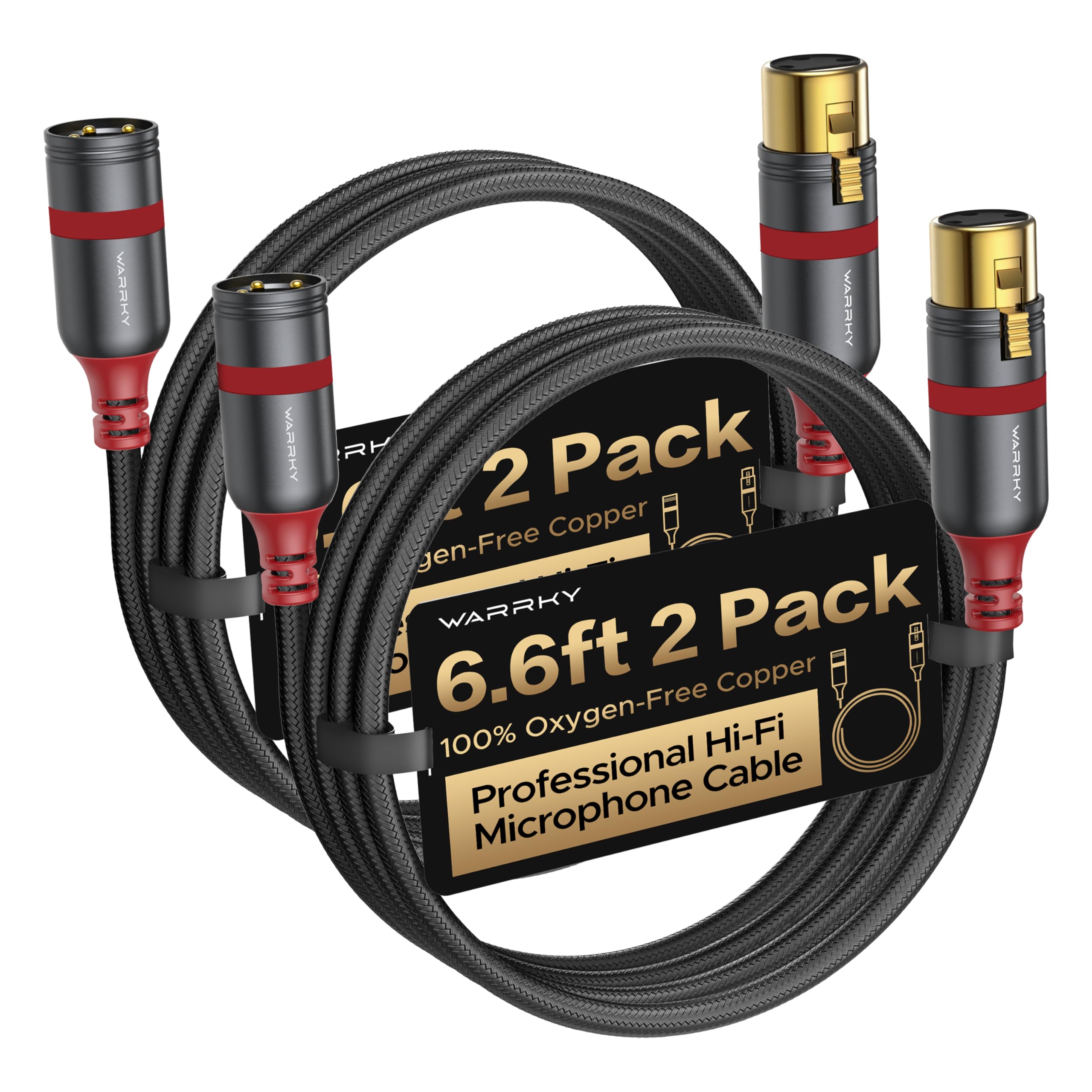 Warrky XLR Cables 6.6 ft 2 Pack-picture-27