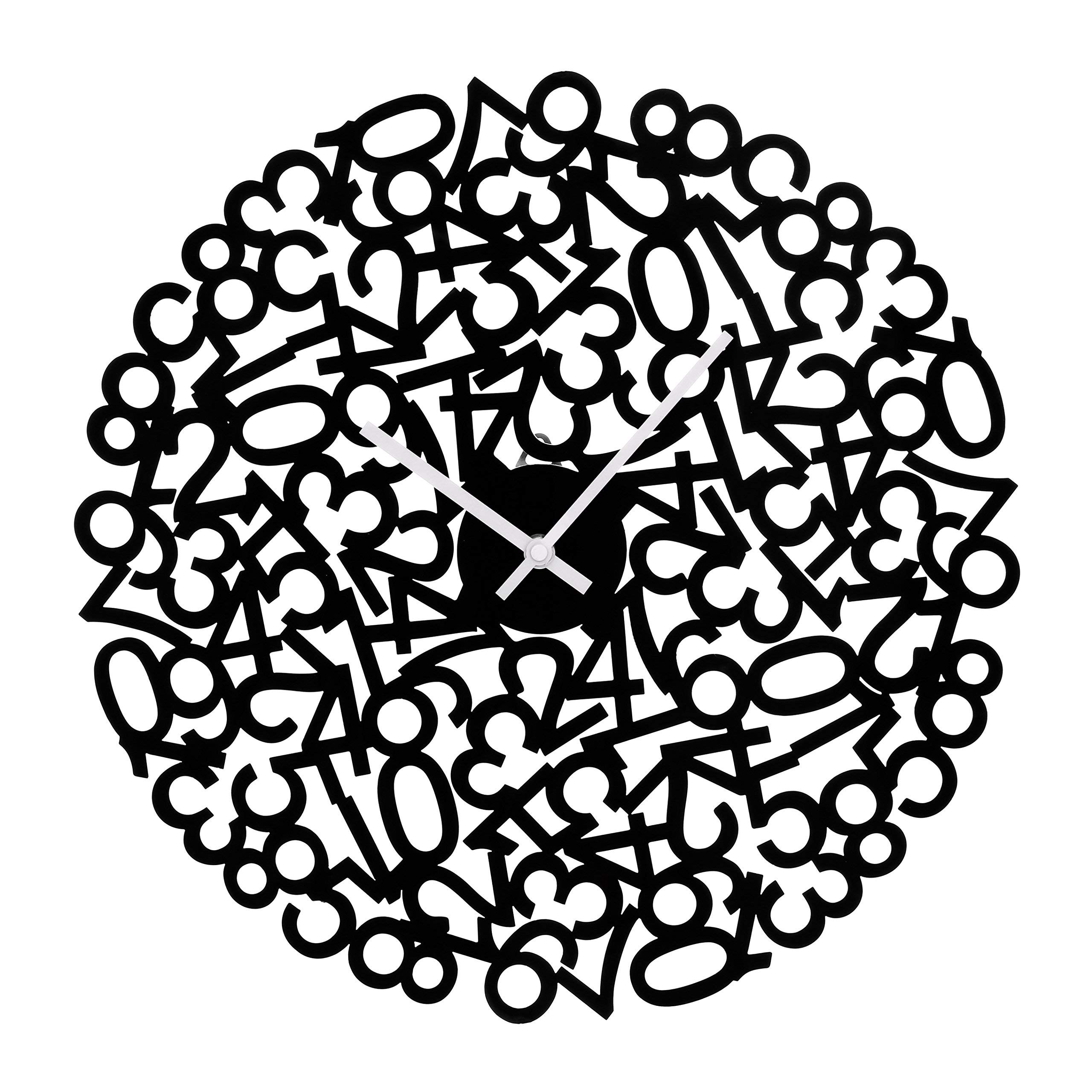 Maison by Premier Black Acrylic Numbers Design Wall Clock - Modern and Quirky Timepiece