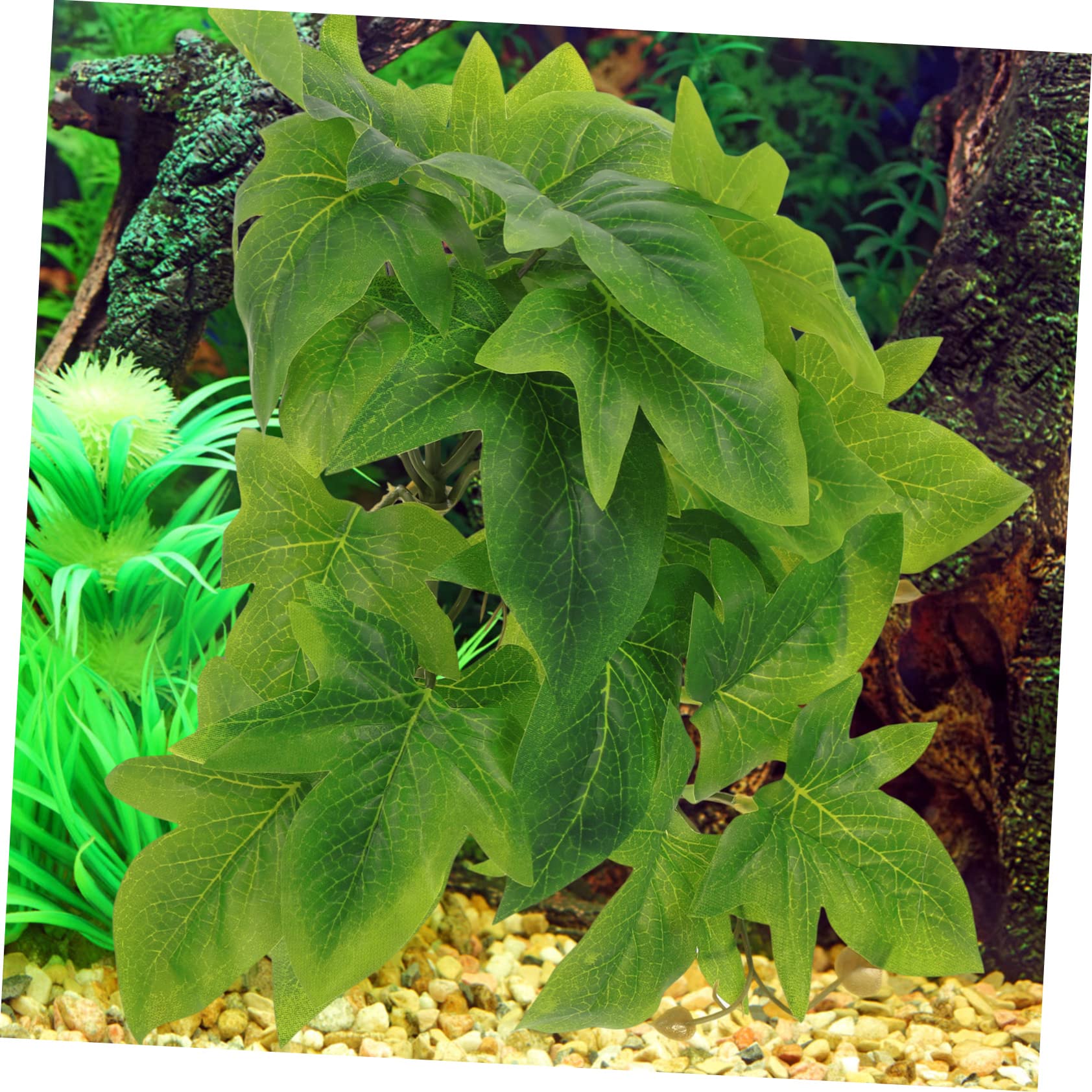 BESPORTBLE 5stücke Terrarium Kunstpflanze Wanddeko Für Reptilienbecken Simulierte Pflanze Für Aquarium Terrarium Langlebig Dekorative Kletterpflanze Für Eidechsen Und Schlangen