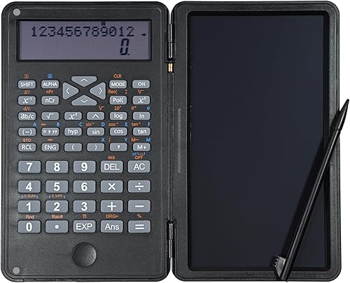 Miniatura 7 de Calculadora científica con tableta de escritura LCD borrable, pantalla de 2 dígitos de mano, tamaño de bolsillo, calculadoras portátiles para