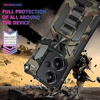 Case for Xiaomi Redmi Note 13 Pro Plus 5G/ Note 13 Pro+ with Magnetic Kickstand, Military Grade Heavy Duty Shockproof Protection Camo Cover Case for Redmi Note 13 Pro Plus 5G MC-Army Green