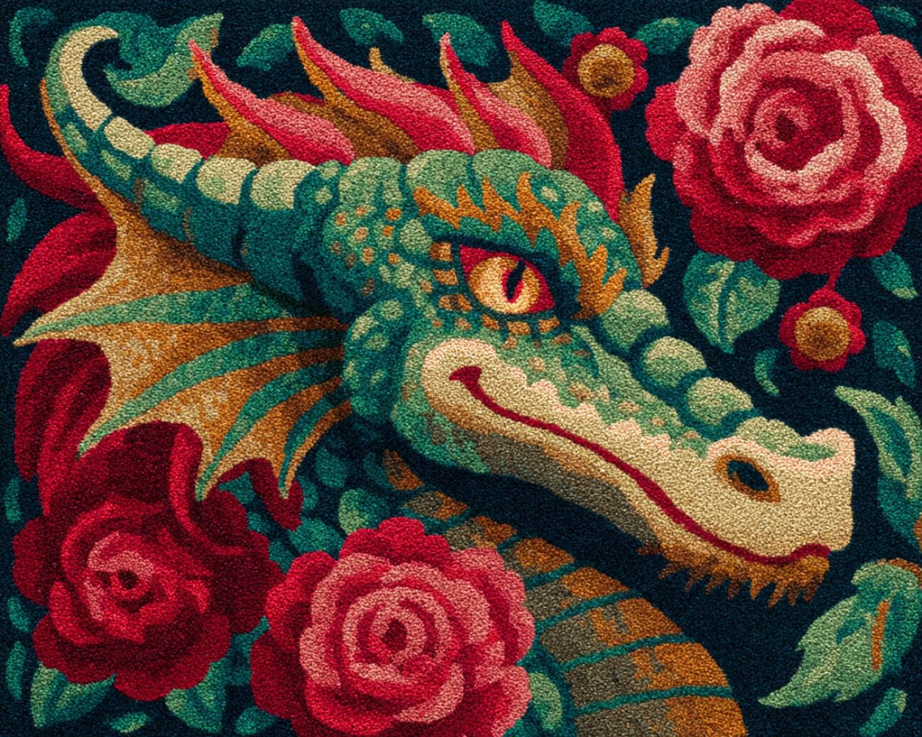 AMBATTERY Latch Hook Kits Carpet Cartoon Dragon 90x120cm