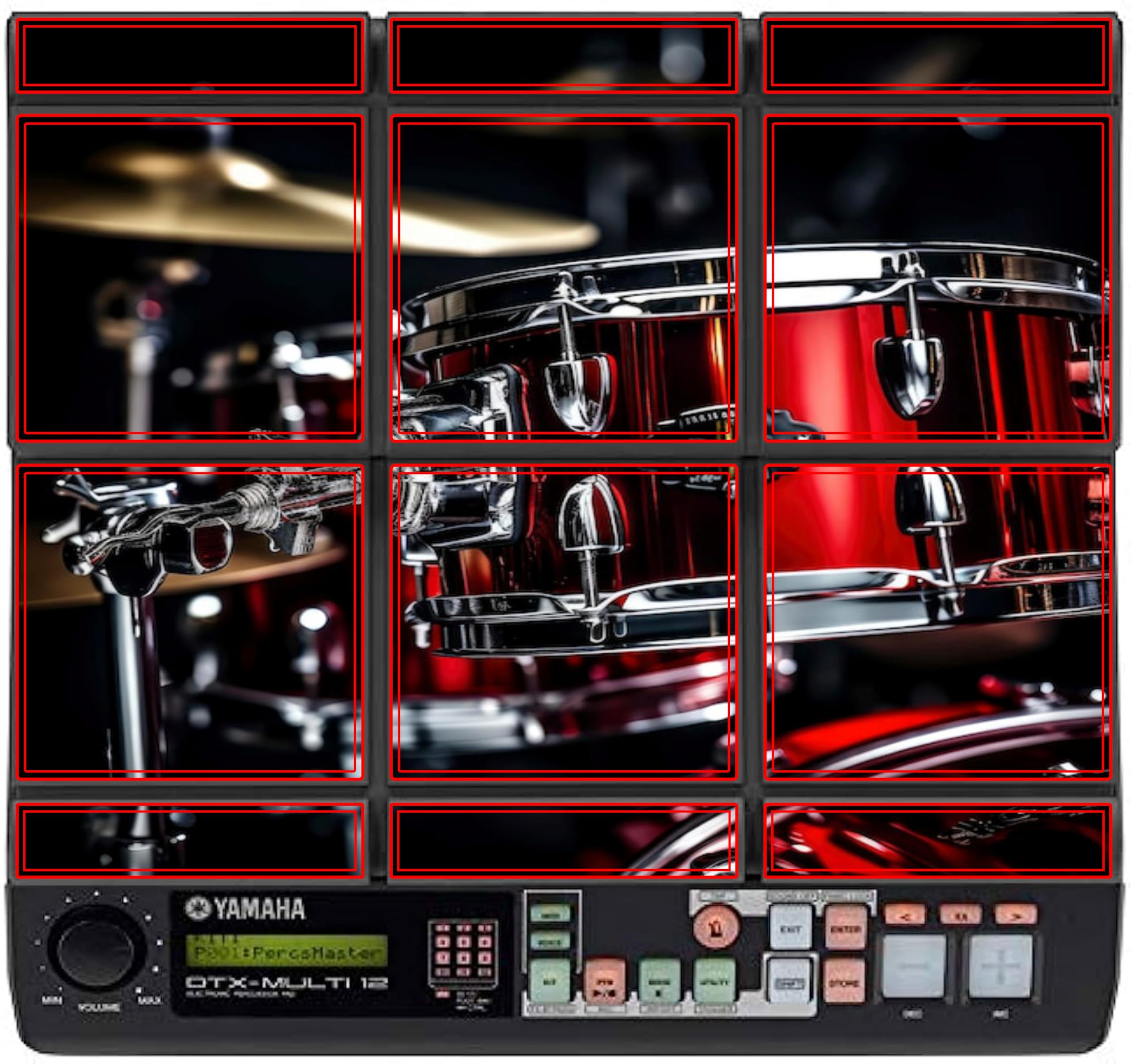 Rhythm Pro Drumset Design Self Adhesive PVC Vinyl Stickers (Set of 12 PCS.) Compatible for Y A M A H A DTX-M12 PAD (A)-image-14