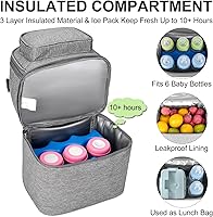 Vista 3 de Bolsa enfriadora de leche materna con bolsa de hielo, almacenamiento de leche materna de doble cubierta para lactancia materna, lactancia