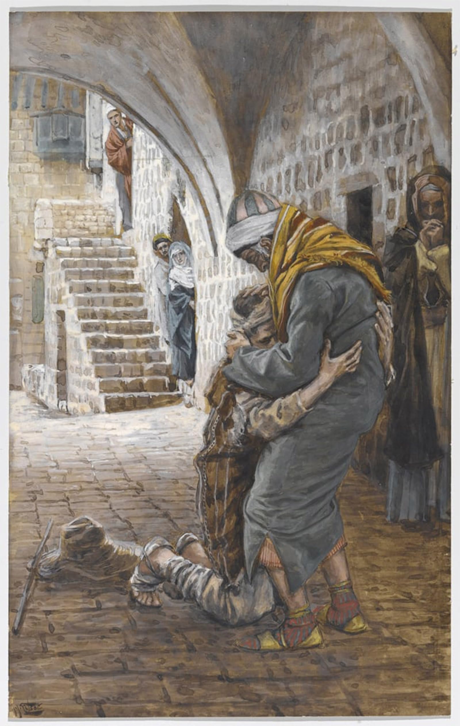 SERENDIPITP Abstract Painting Mural Print Picture Wall Decor Painting the Return of the Prodigal Son by Jacques Vintage Wall Artwork for Home Decor 60x90cm