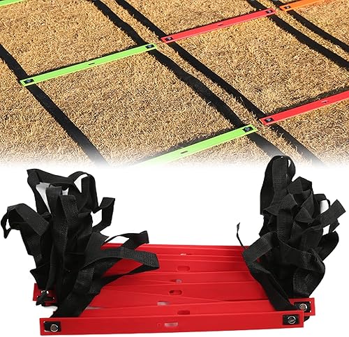 Miniatura 5 de oceanside Escalera de agilidad, escalera fija de fútbol de cuerda de velocidad para entrenamiento de fútbol, ejercicio, deportes, 19.7 ft, 12