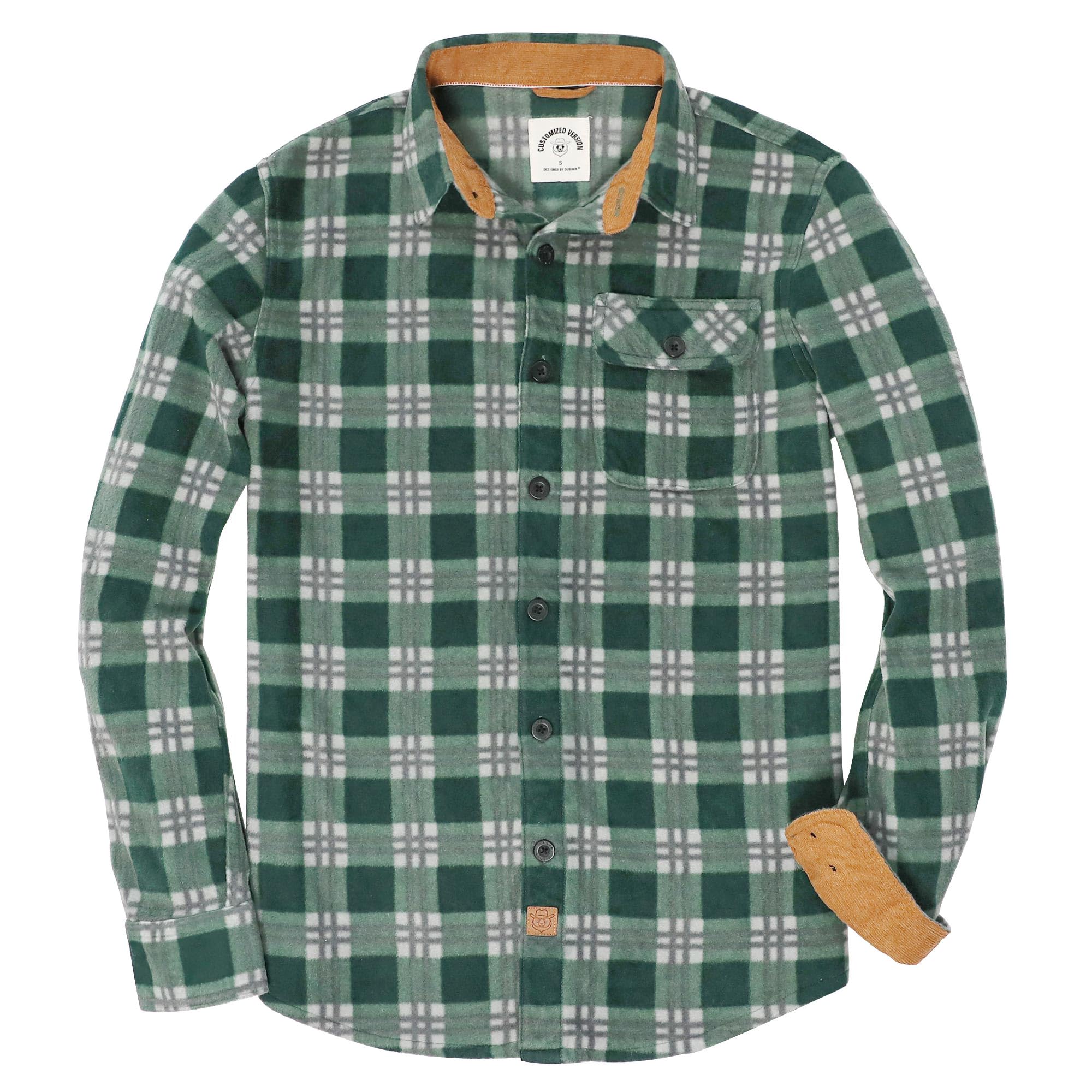 Dubinik® Camicia Flanella Uomo Quadri Camice in Flanella Uomo Regular Fit Casual Cotone Manica Lunga Bottoni Shirt in Pile