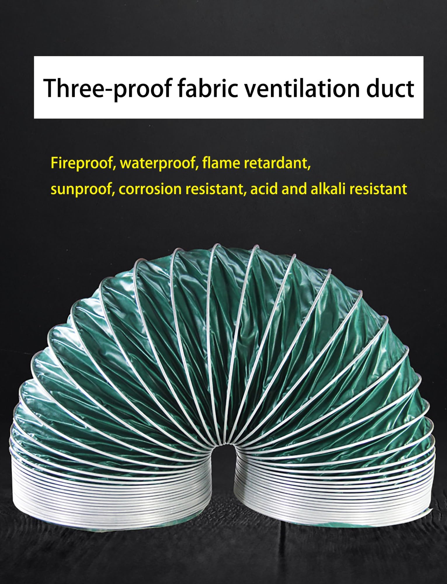 Conducto de aluminio flexible resistente al fuego, manguera de ventilación de alta temperatura para cocina, baño, taller y ventilador de escape (diámetro 25,5 cm x 500 cm)
