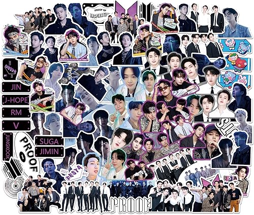 KPOPBP Adhesivo a prueba de álbum para botellas de agua, 90 unidades, impermeables, para portátiles para niños y niñas