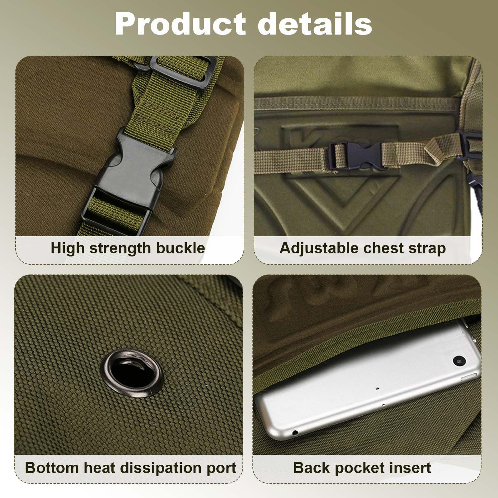 Versatile Hydration Backpack 3L- Lightweight & Durable Water Bladder Bag for Running Hiking, Cycling, Army Green - Image 3