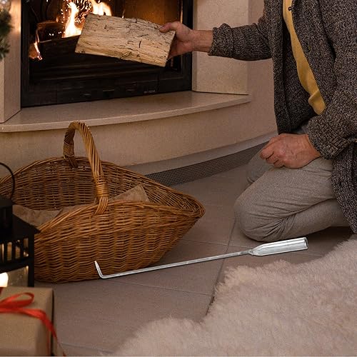 Miniatura 7 de BESPORTBLE Palo de póquer para hoguera de 16.38 pulgadas, herramientas de chimenea de póquer para fogata para camping, estufa de leña, patio, fogata