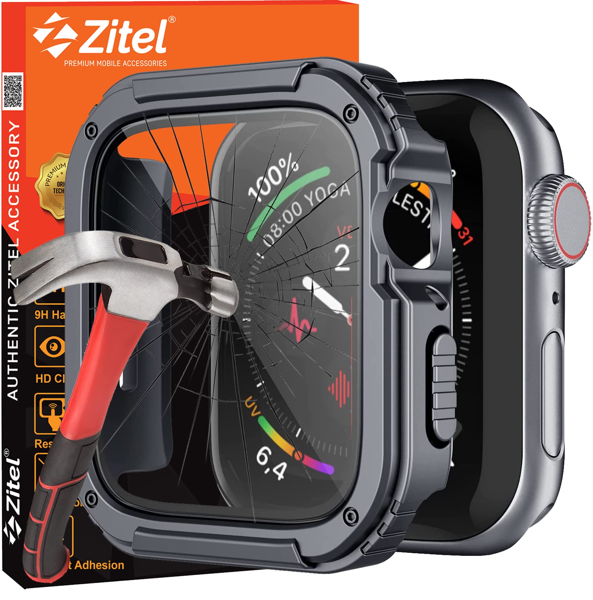 Zitel Rugged Case with Screen Protector Compatible with Apple Watch SE 2nd gen 2022 / Series 6/5/4 SE, 44mm Military Grade Hard PC Cover with Built-in 9H Tempered Glass (44mm, Gray) (B09MR7368V) Amazon Price History, Amazon Price Tracker