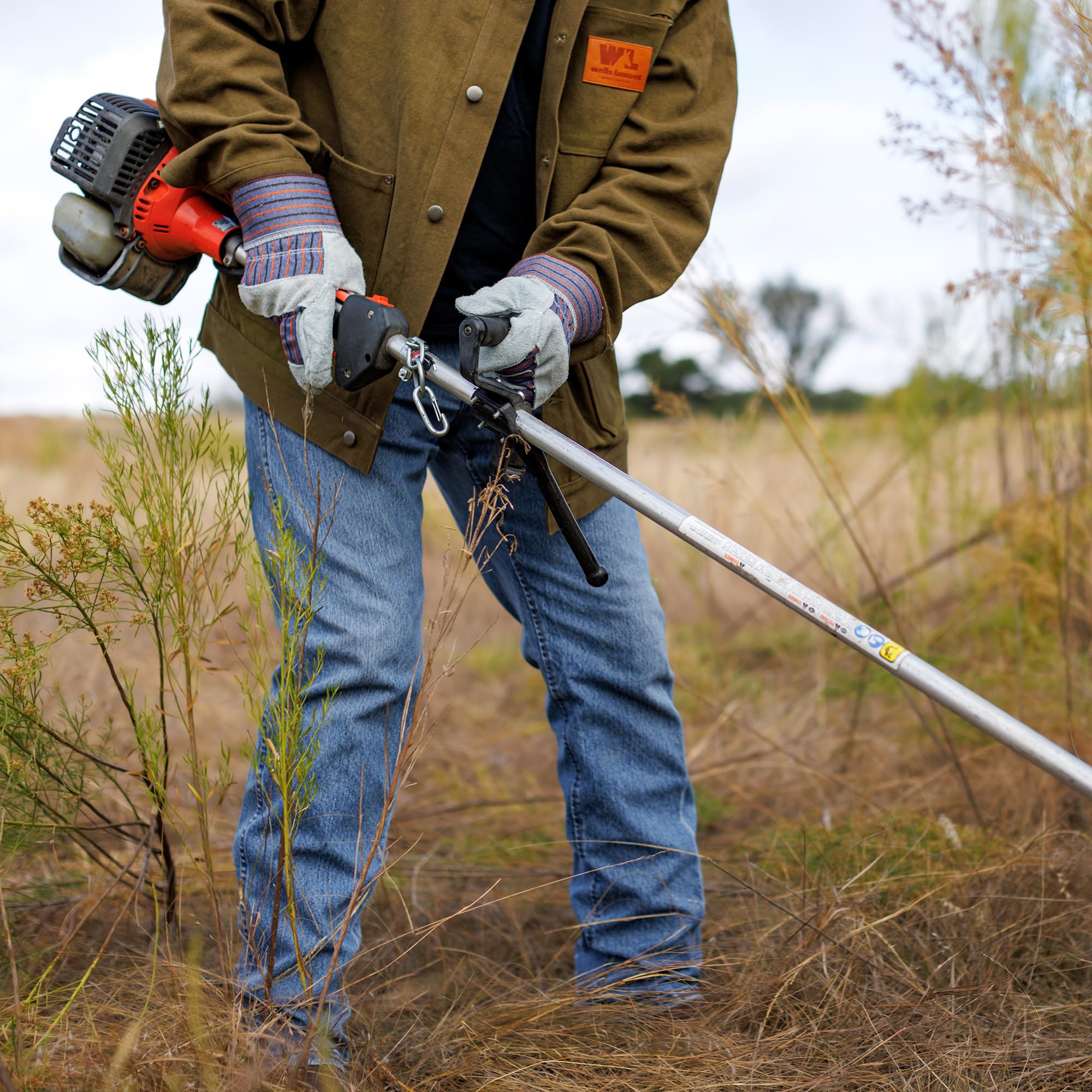 Wells Lamont Mens Leather Palm Work Gloves with Heavy Duty Reinforced Palm Large 12T — view 2