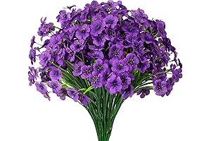 UV Resistant Outdoor Artificial Flowers - Artificial Faux Silk Shrubs Plants
