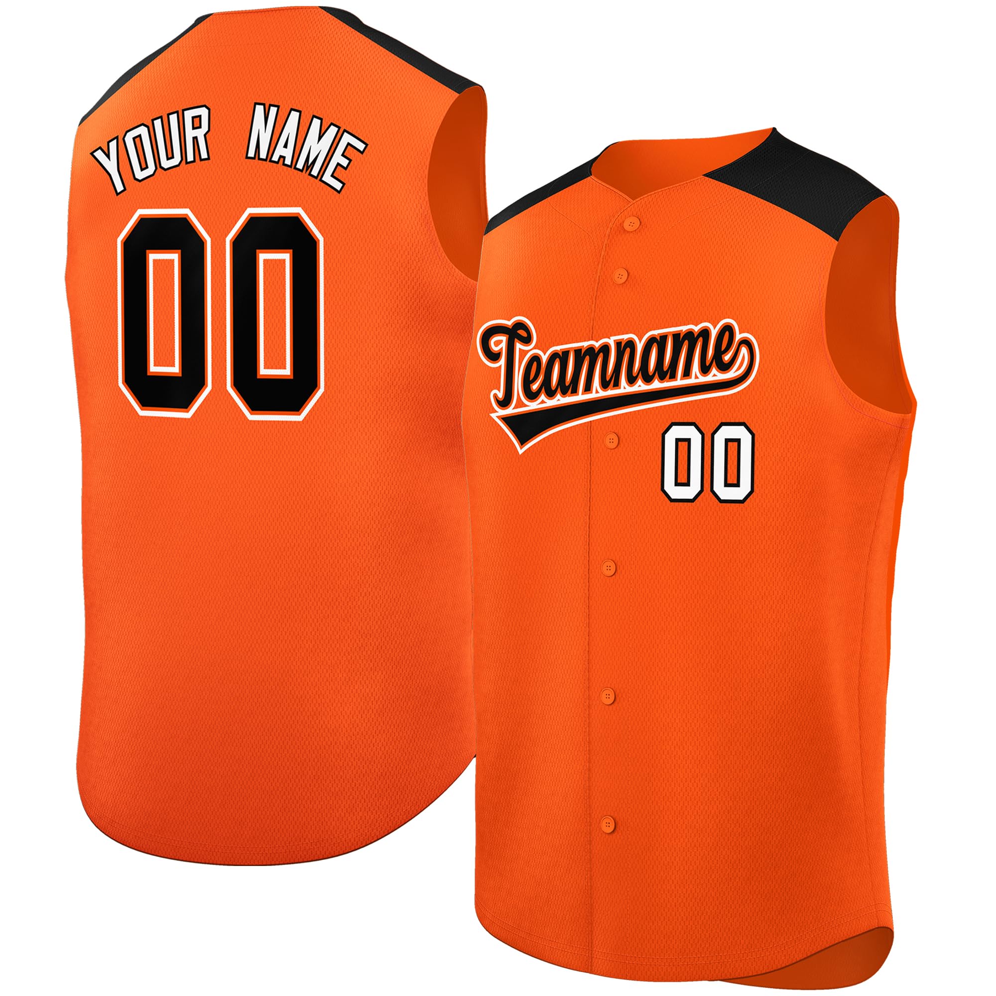 Custom Sleeveless Baseball Jersey Button Down Shirt Stitched Personalized Name Number for Men Women Boy